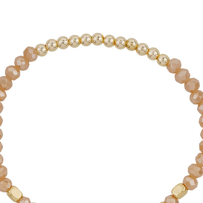 I Know Places cream Beaded Bracelet