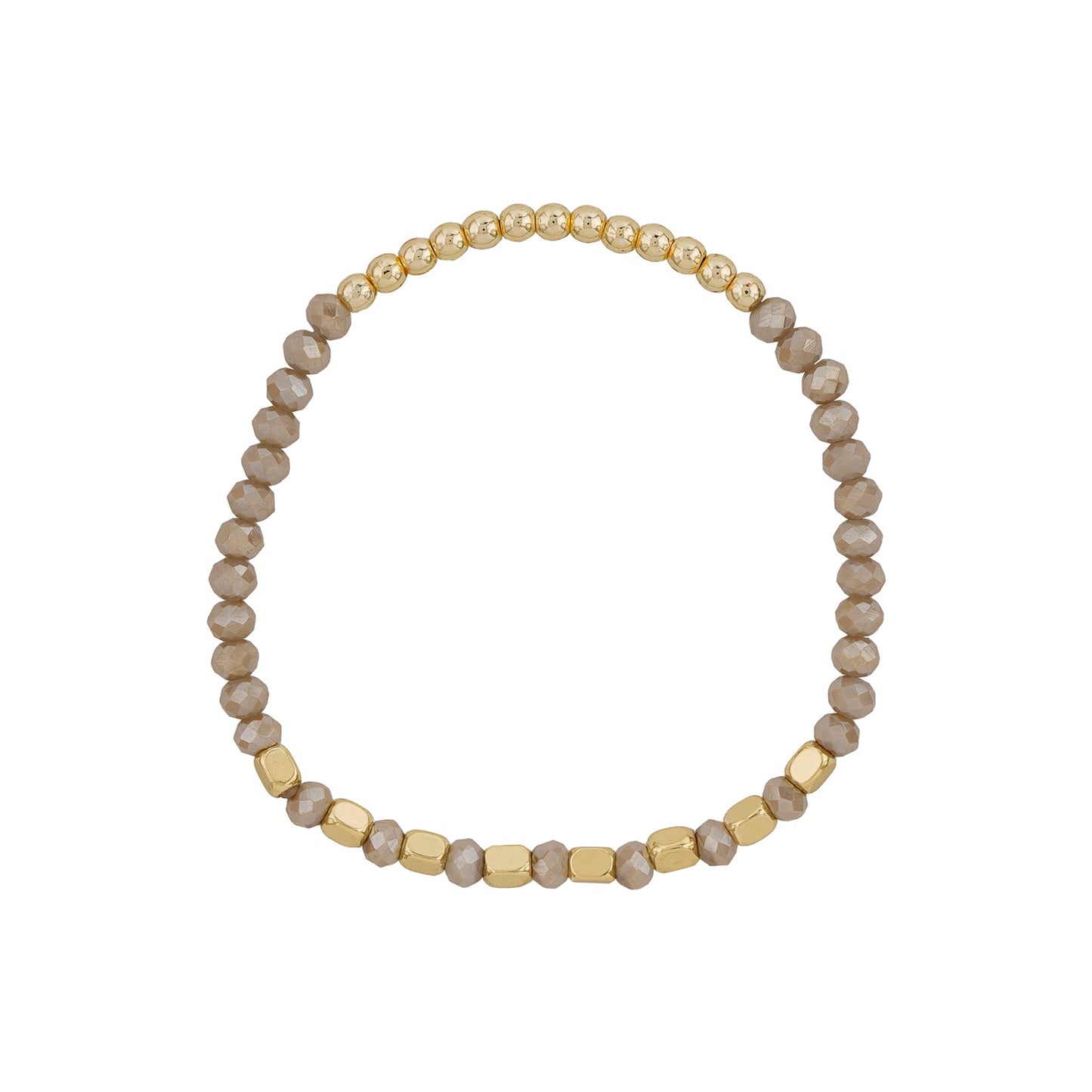 Out Of The Woods Grey And Gold Beaded Bracelet