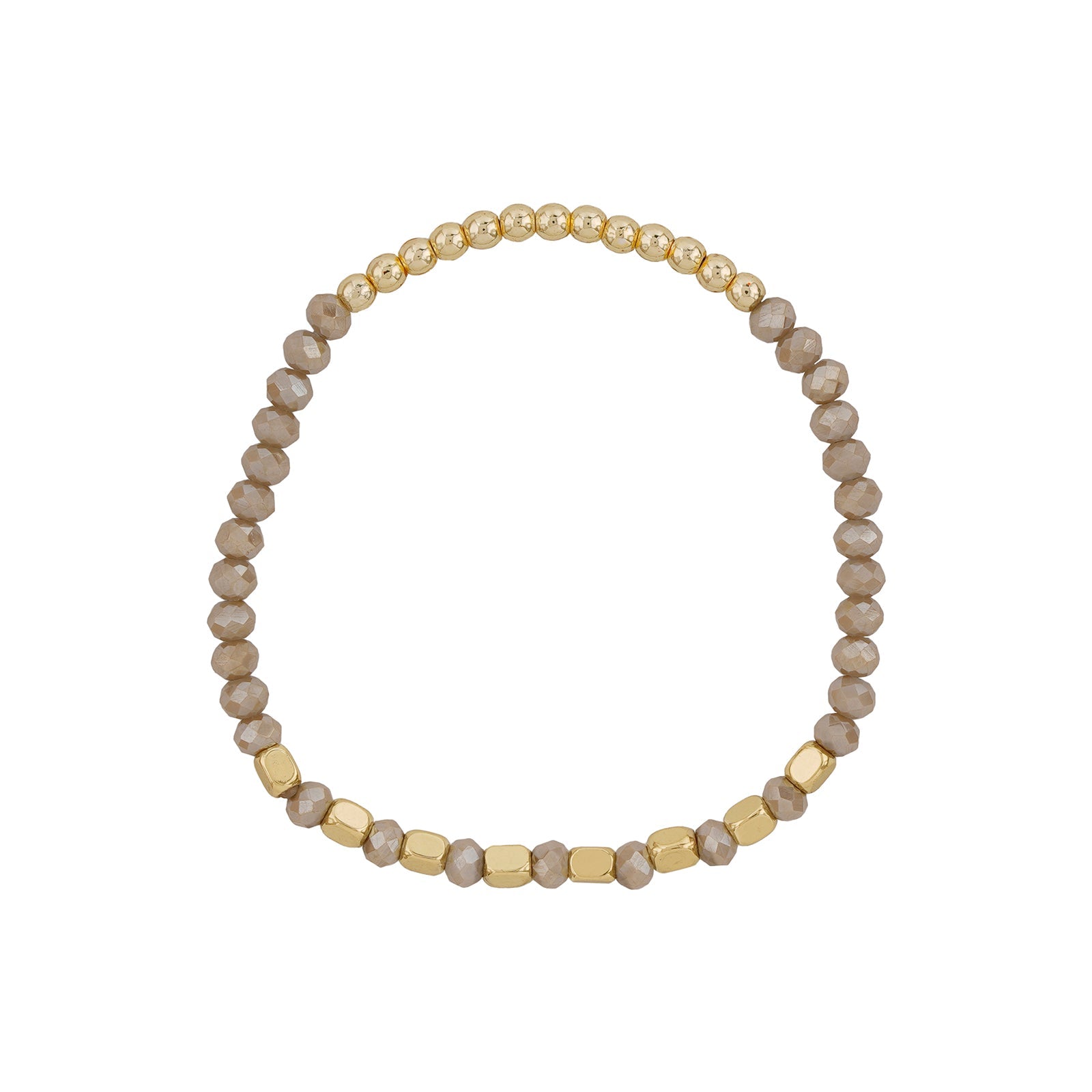 Out Of The Woods Grey And Gold Beaded Bracelet