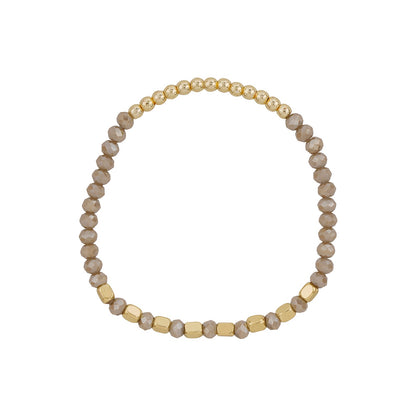 Out Of The Woods Grey And Gold Beaded Bracelet