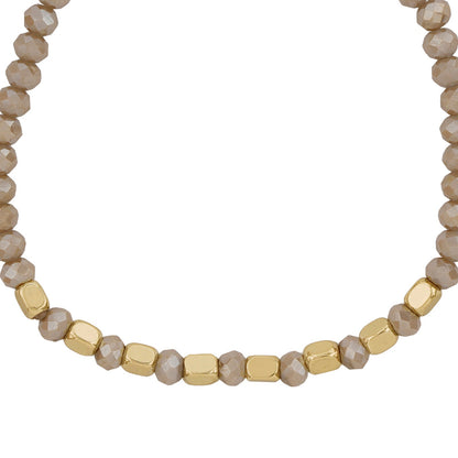 Out Of The Woods Grey And Gold Beaded Bracelet