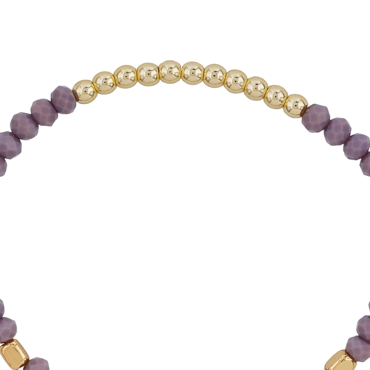 Lavendar Haze Violet And Gold Beaded Bracelet