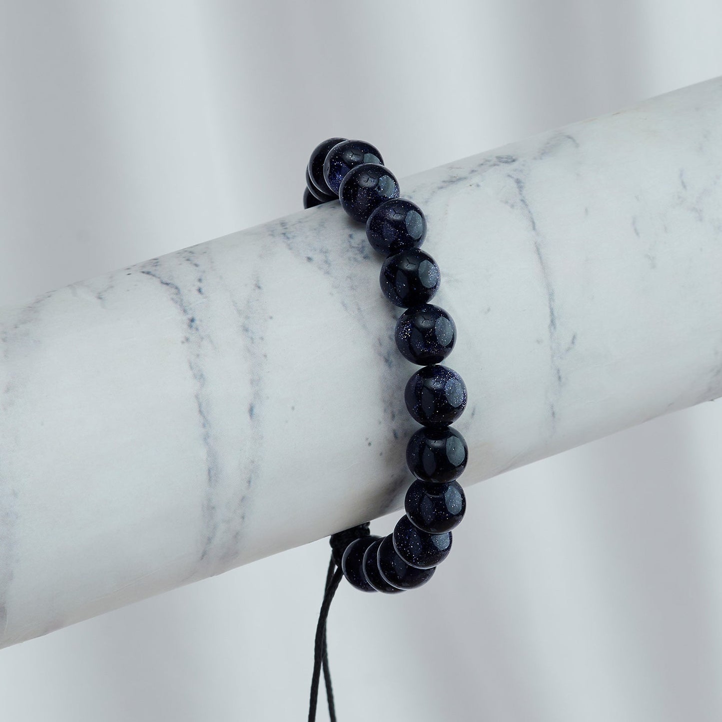 Midnight Rain Deep Blue Beaded Bracelet