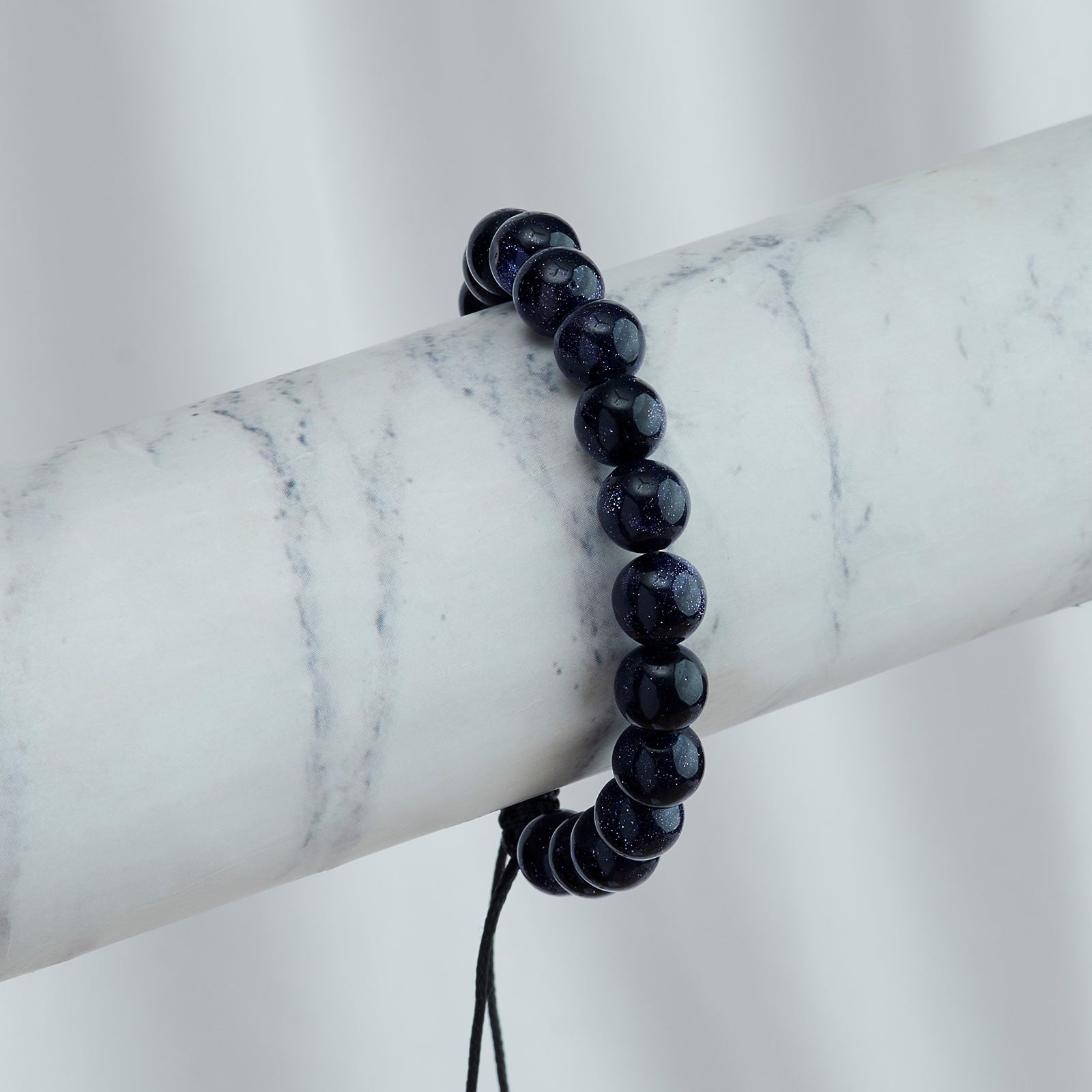 Midnight Rain Deep Blue Beaded Bracelet