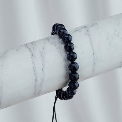 Midnight Rain Deep Blue Beaded Bracelet