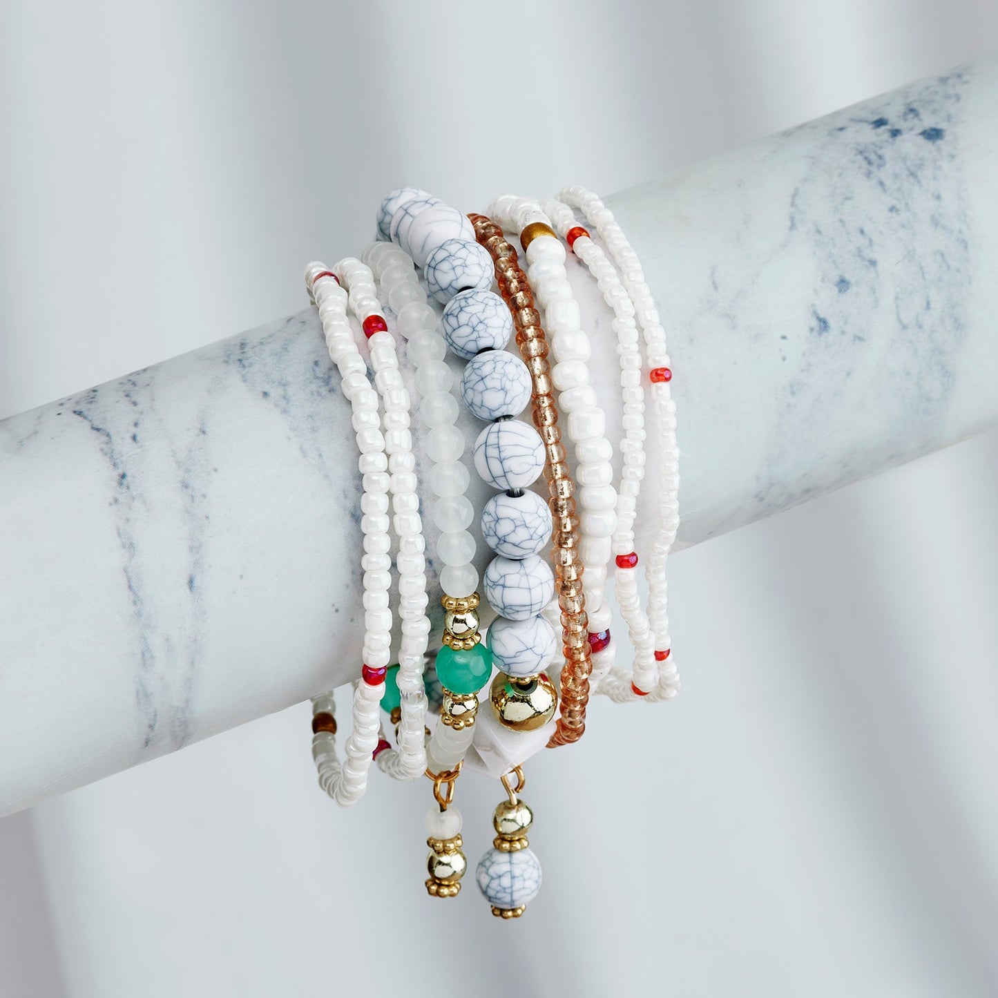 It's Nice To Have A Friend Cream Beaded Bracelet