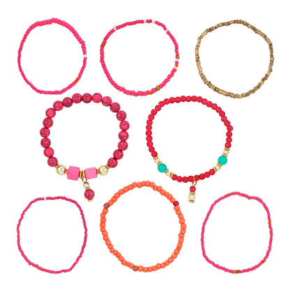 I Knew You Were Trouble Dark Pink Beaded Bracelet
