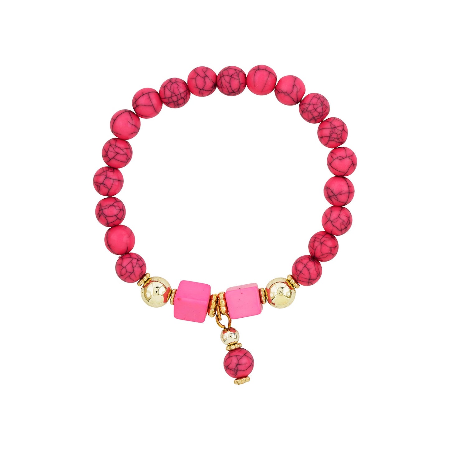 I Knew You Were Trouble Dark Pink Beaded Bracelet