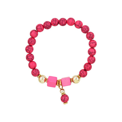 I Knew You Were Trouble Dark Pink Beaded Bracelet
