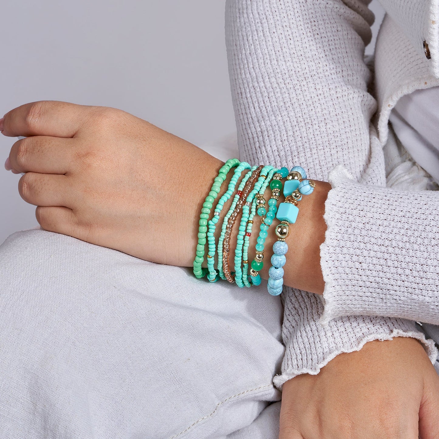 Sweeter Than Fiction Blue Beaded Bracelet