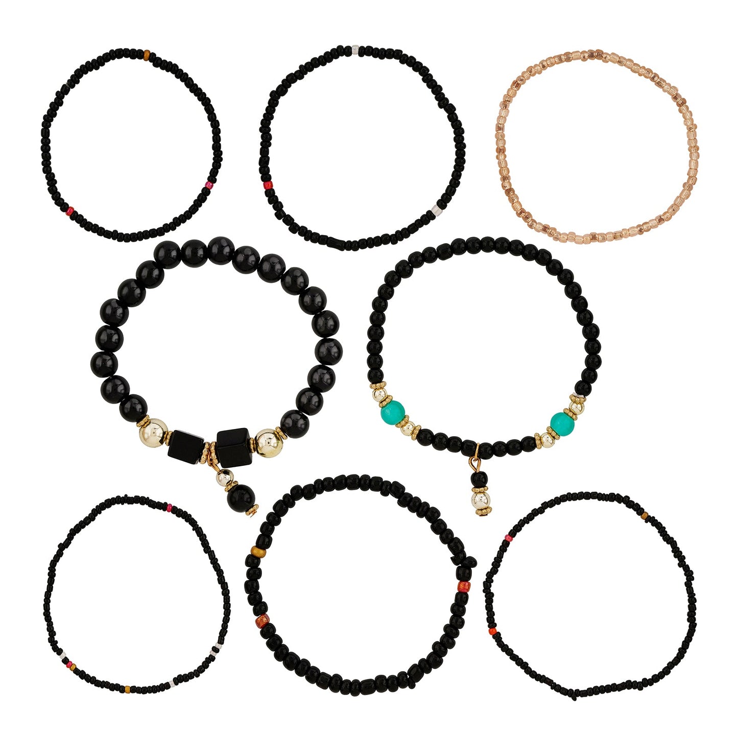 Thank You aIMee Black Beaded Bracelet