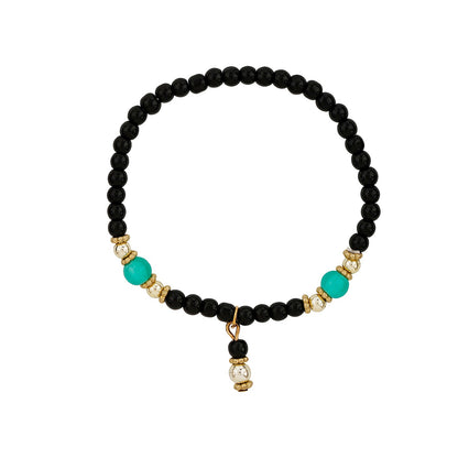 Thank You aIMee Black Beaded Bracelet