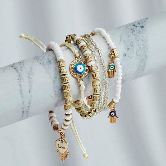 Fortnight White Beaded Bracelet