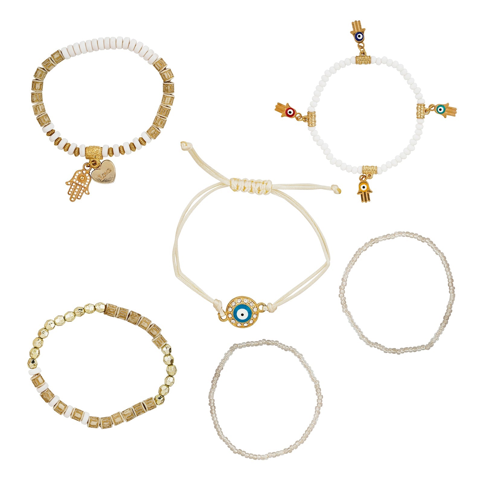 Fortnight White Beaded Bracelet