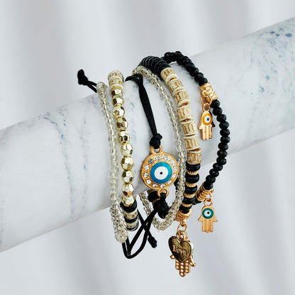 You're So Gorgeous Black And White Beaded Bracelet