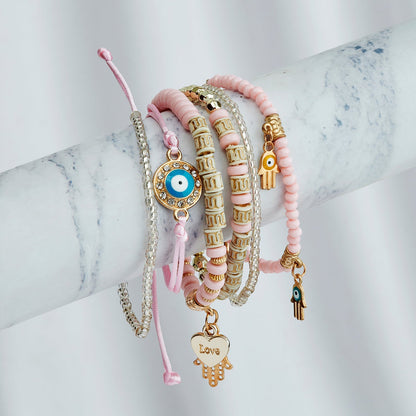 State Of Grace Pink Beaded Bracelet