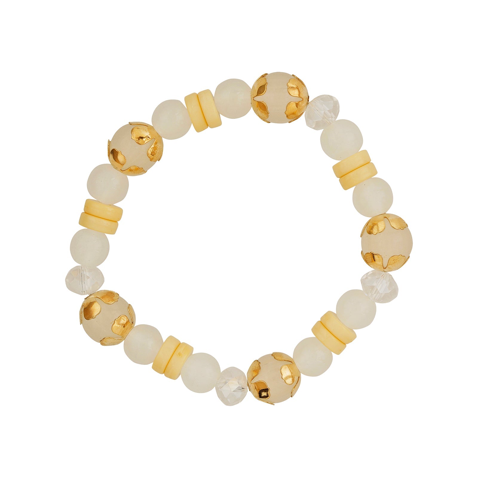 Mirrorball Cream Beaded Bracelet
