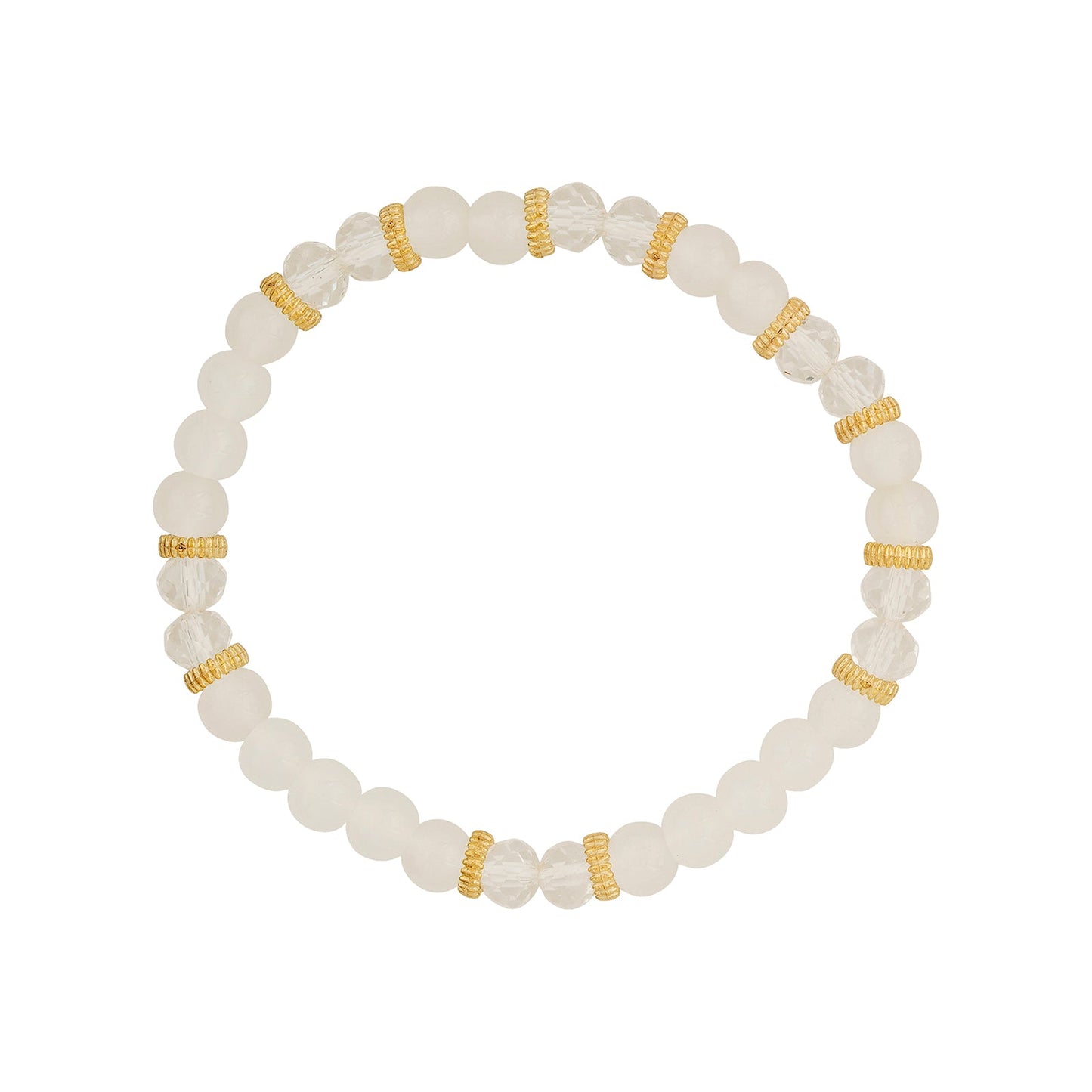 Mirrorball Cream Beaded Bracelet