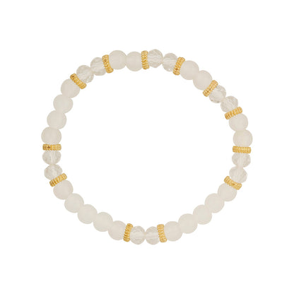 Mirrorball Cream Beaded Bracelet