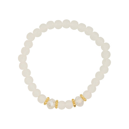 Mirrorball Cream Beaded Bracelet