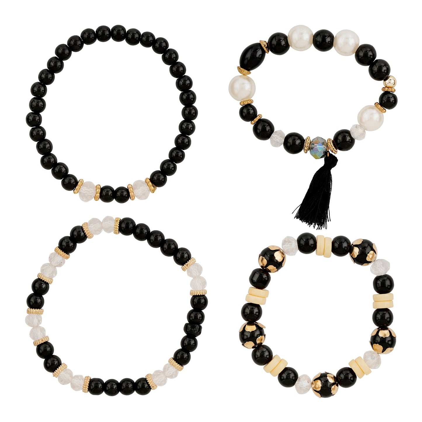 Don't Blame Me Black Beaded Bracelet