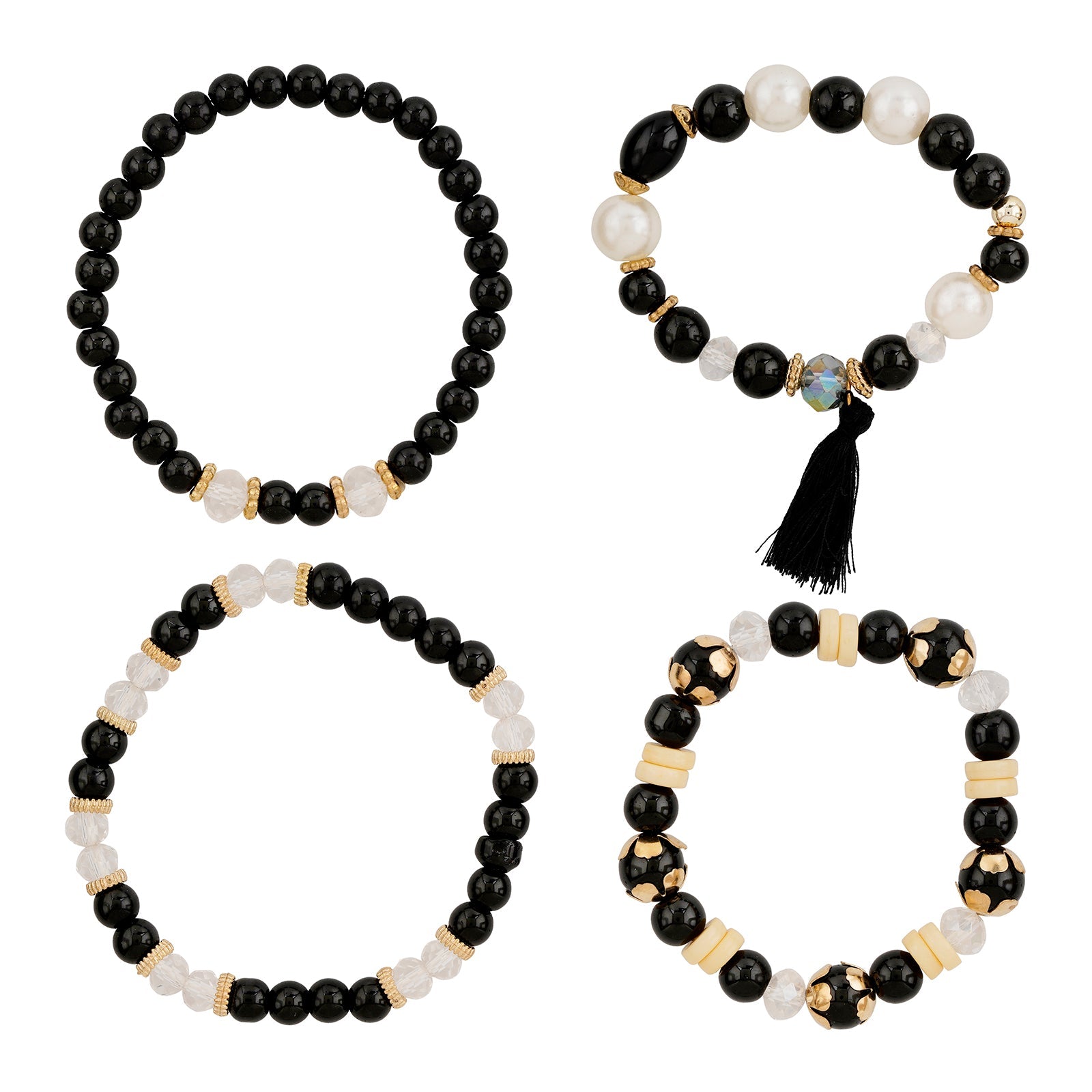 Don't Blame Me Black Beaded Bracelet