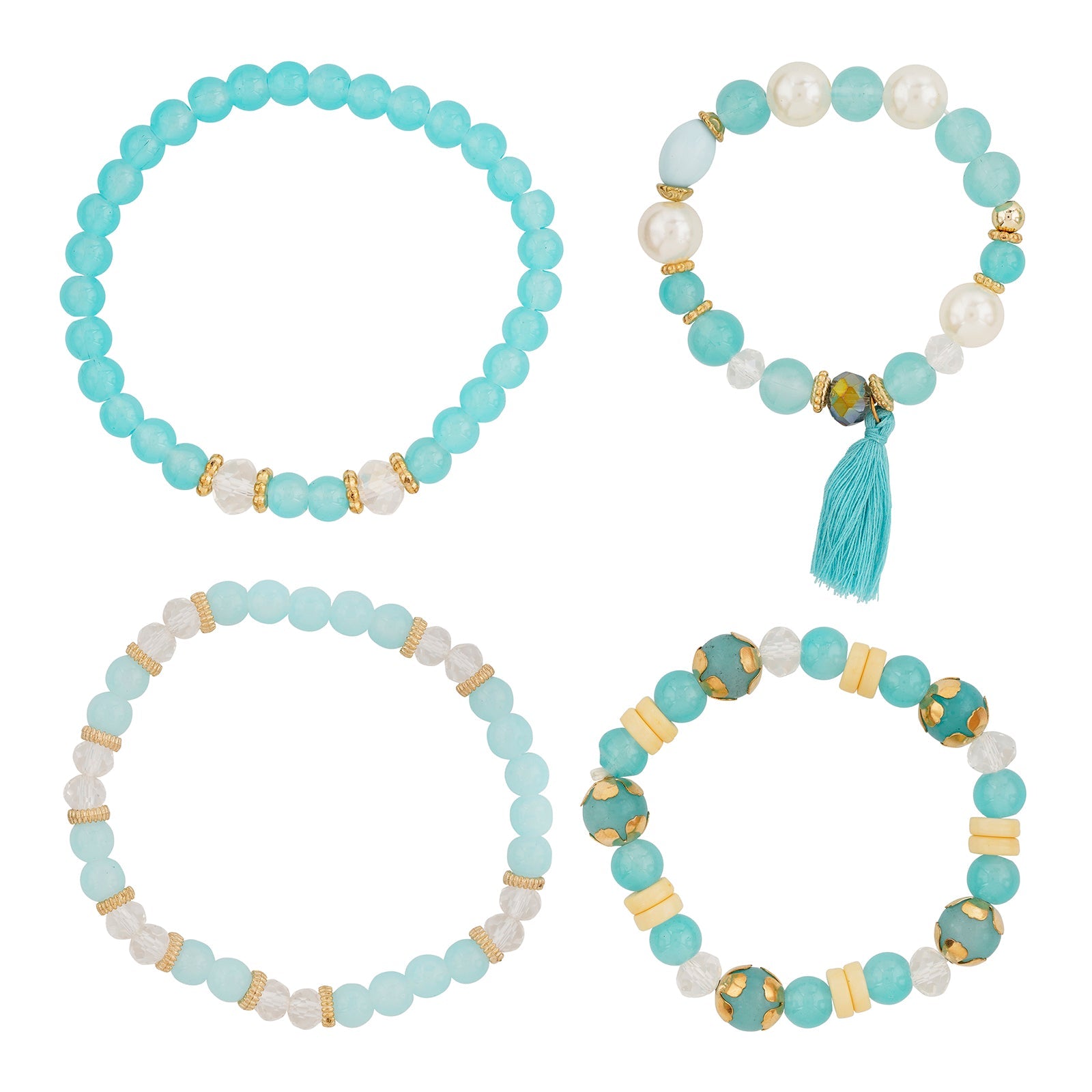 Karma Aqua Blue Beaded Bracelet