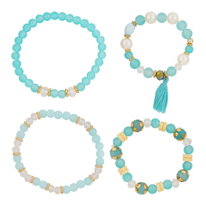 Karma Aqua Blue Beaded Bracelet
