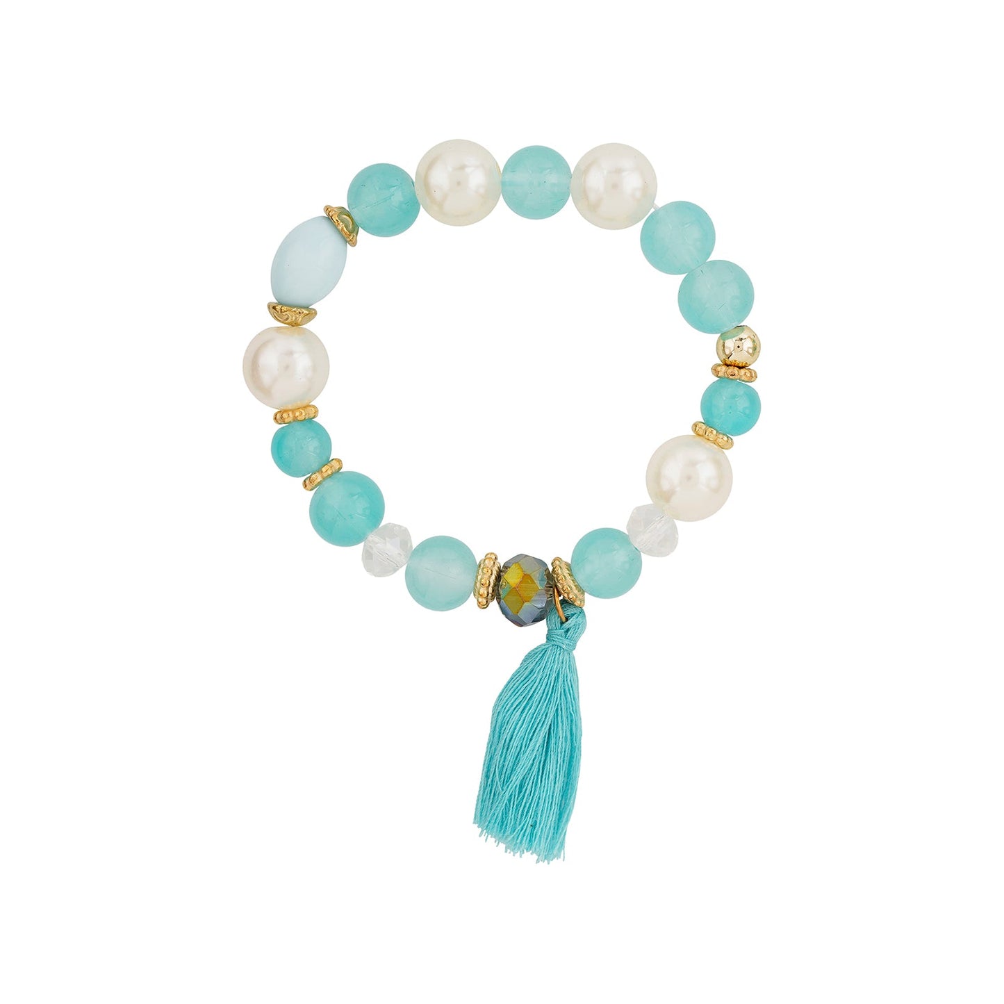 Karma Aqua Blue Beaded Bracelet