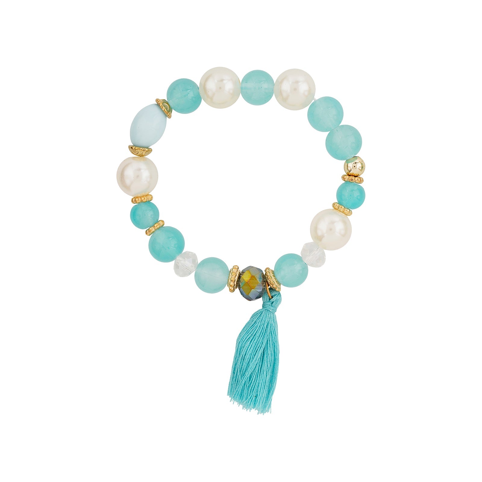 Karma Aqua Blue Beaded Bracelet
