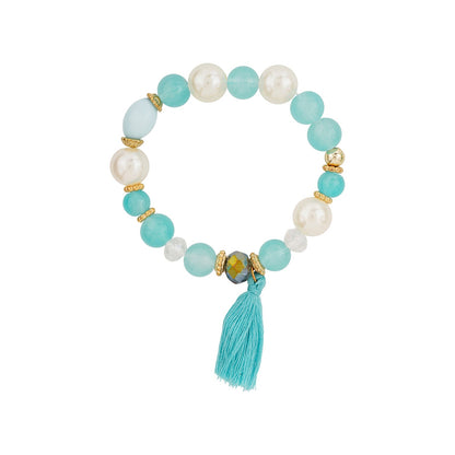 Karma Aqua Blue Beaded Bracelet