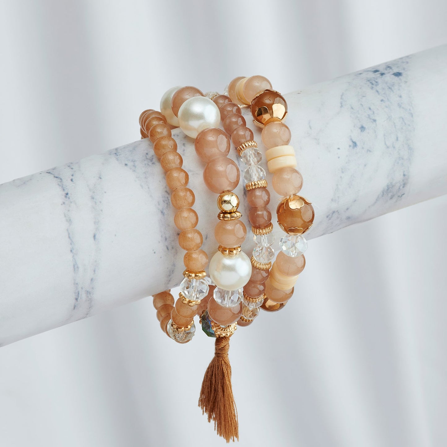 Folklore Brown Beaded Bracelet