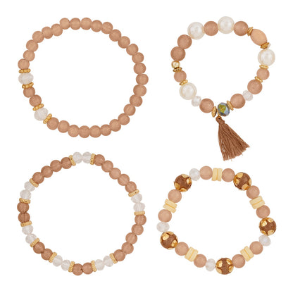 Folklore Brown Beaded Bracelet
