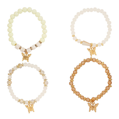 So High School Cream Beaded Bracelet