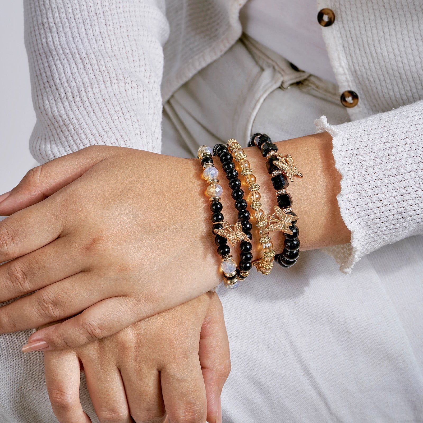 King Of My Heart black Beaded Bracelet