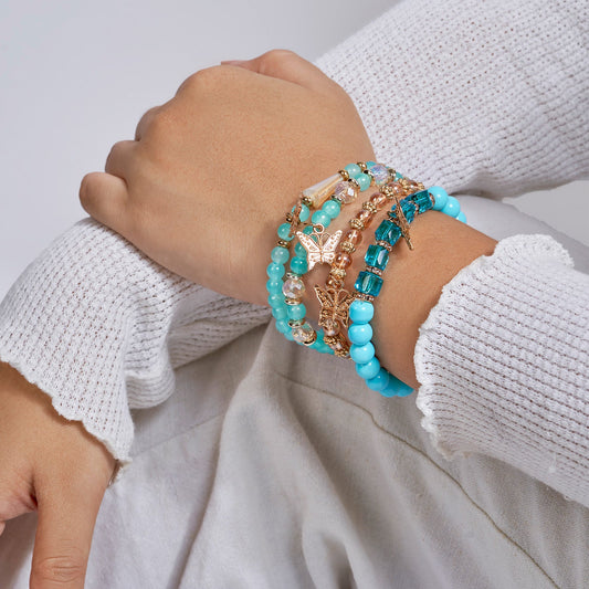 How You Get The Girl Blue Beaded Bracelet