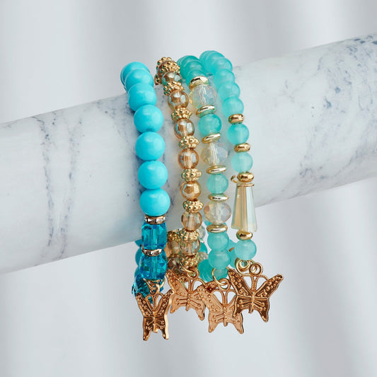 How You Get The Girl Blue Beaded Bracelet