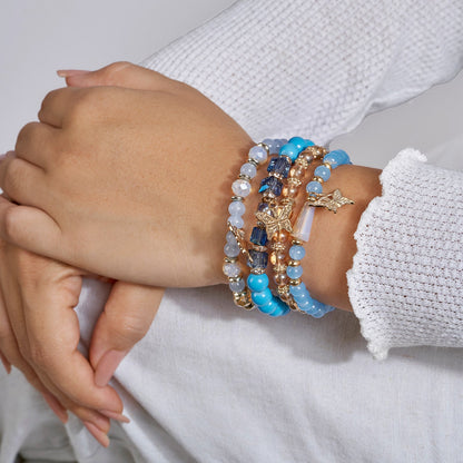 This Is Me Trying Blue Beaded Bracelet