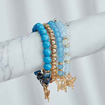 This Is Me Trying Blue Beaded Bracelet