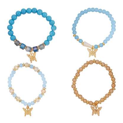 This Is Me Trying Blue Beaded Bracelet