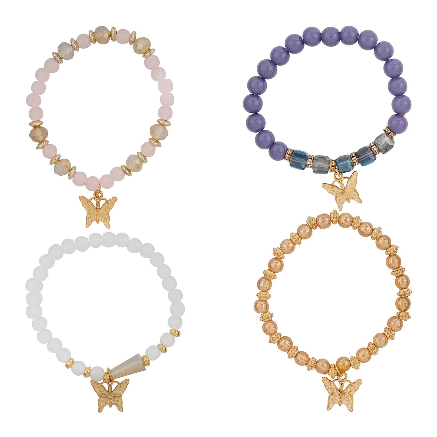 Guilty As Sin Purple Blue And Grey Beaded Bracelet