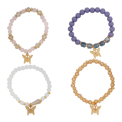 Guilty As Sin Purple Blue And Grey Beaded Bracelet