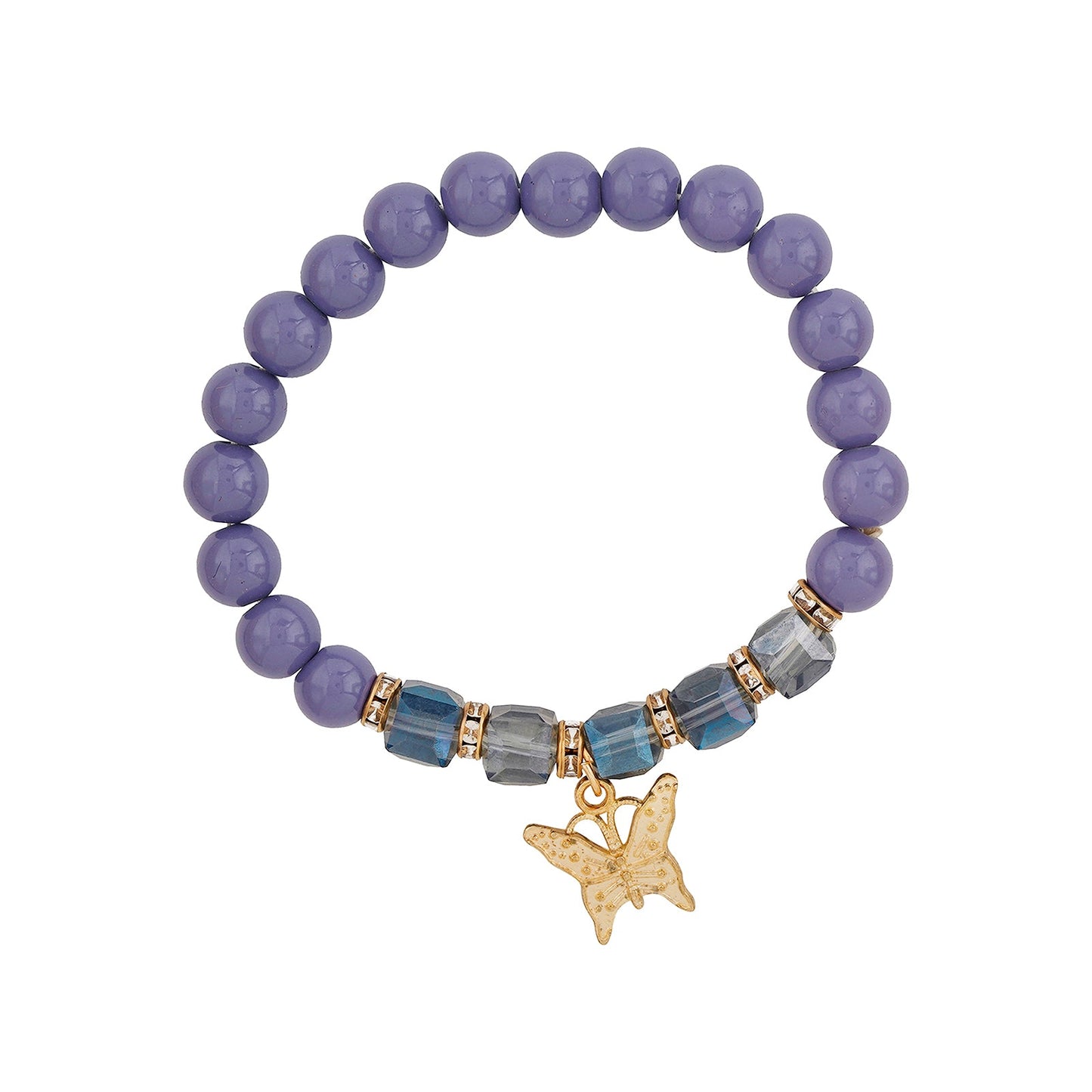 Guilty As Sin Purple Blue And Grey Beaded Bracelet