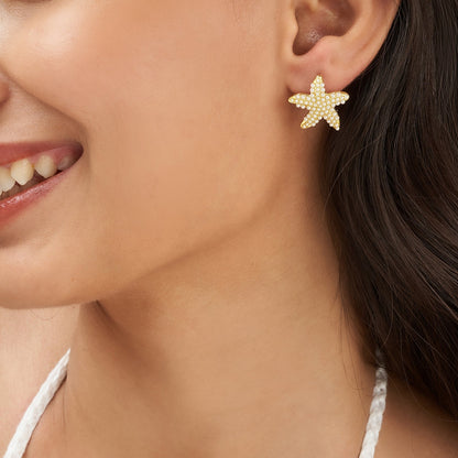 Bree Starfish Gold Seashell Earrings