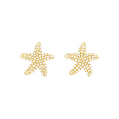 Bree Starfish Gold Seashell Earrings