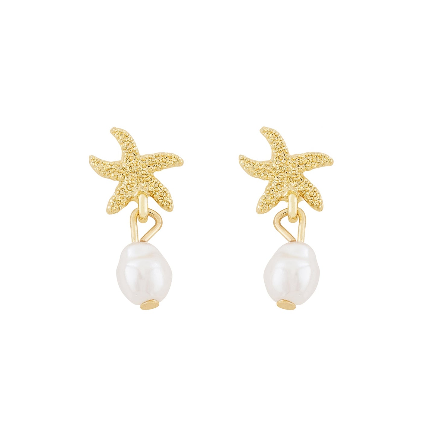 Rio Starfish Gold Seashells Earrings