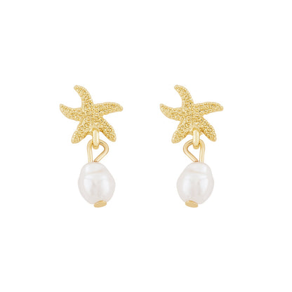 Rio Starfish Gold Seashells Earrings