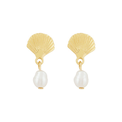 Zuma Seashell Gold Earrings
