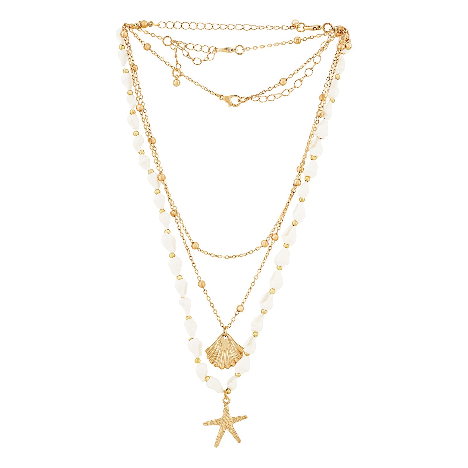 Sephra Gold Layered Seashells Necklace