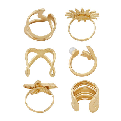 Sway Gold Seashells Ring Set